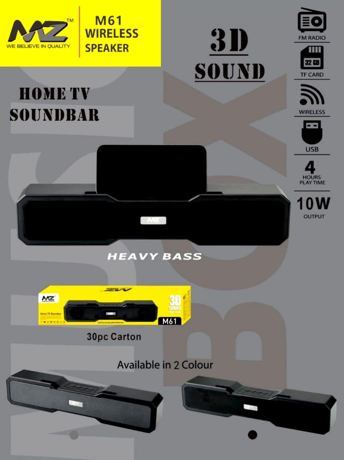 (ELE) UT-1059 ππ ULTRA HIGH VOLUME MZ M61 BLUETOOTH SPEAKER ππ "Color as per availability"