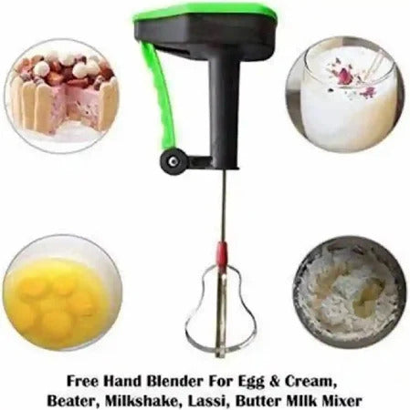 UT-1022 Power Free Manual Hand Blender and Beater for Kitchen (None Electric Blender)