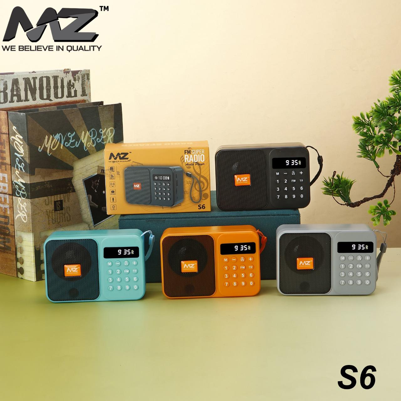 (ELE) UT-1087   🔊🔊  MZ S6 (FM SUPER RADIO) 5W with Bluetooth/USB/Aux/TF Card 1200mAh Battery FM Radio 🔊🔊 "Color as per availability"