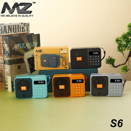 (ELE) UT-1087   🔊🔊  MZ S6 (FM SUPER RADIO) 5W with Bluetooth/USB/Aux/TF Card 1200mAh Battery FM Radio 🔊🔊 "Color as per availability"