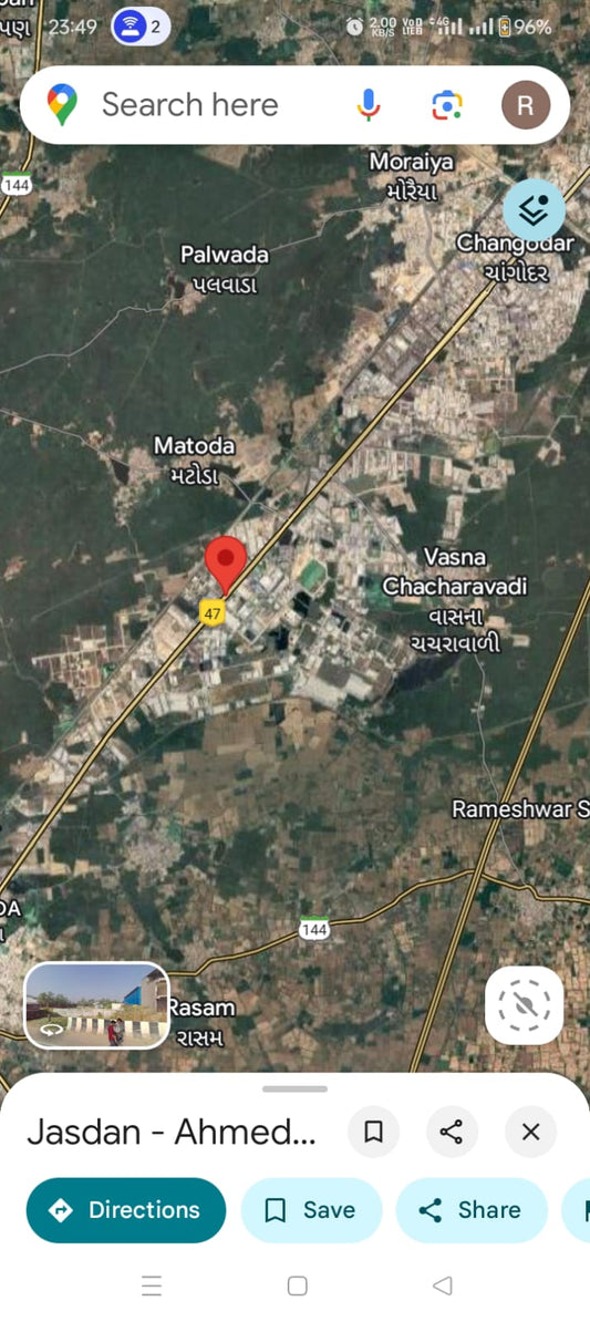 JR1066 - ચાંગોદરથી બાવલા ની વચ્ચે અને રાજકોટ–અમદાવાદ હાઇવે ટચ 1400 વાર જમીન વેચાણ માટે — (મોજે ગામ – મટોડા)