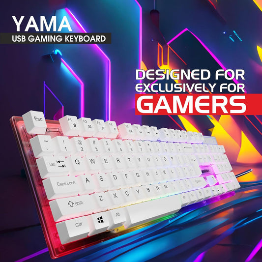 (ELE) UT-1075   Zebion Yama Mechanical LED Gaming Keyboard-White