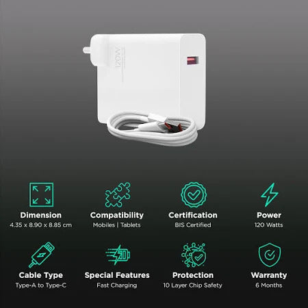 (ELE) UT-1005  ⚡⚡ (ORIGINAL) 120W SUPER FAST charger ⚡⚡