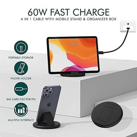 (ELE) UT-1013    All in One 60W USB Fast Charging Travel Data Cable Set