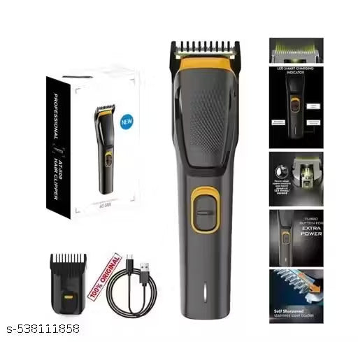 (ELE) UT-1073   AT-509 Rechargeable Hair Beard Trimmer for Men Trendy Styler Trimmer Stainless Steel Sharp Blade Beard Shaver (Black)