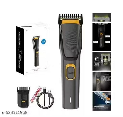 (ELE) UT-1073   AT-509 Rechargeable Hair Beard Trimmer for Men Trendy Styler Trimmer Stainless Steel Sharp Blade Beard Shaver (Black)