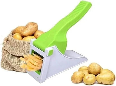 UT-1014 Hosue Decore Potato Slicer and Dicer, Chopper Potato Chipser French Fries Chips Maker Machine Vegetable Cutter Kitchen Tool & Accessories Unbreakbale - Green