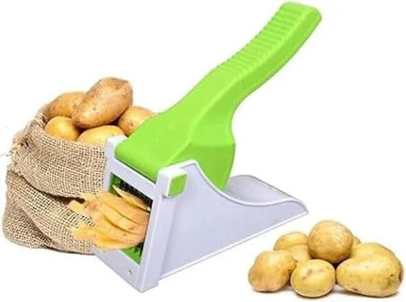 UT-1014 Hosue Decore Potato Slicer and Dicer, Chopper Potato Chipser French Fries Chips Maker Machine Vegetable Cutter Kitchen Tool & Accessories Unbreakbale - Green