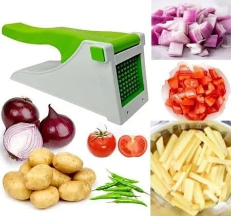UT-1014 Hosue Decore Potato Slicer and Dicer, Chopper Potato Chipser French Fries Chips Maker Machine Vegetable Cutter Kitchen Tool & Accessories Unbreakbale - Green