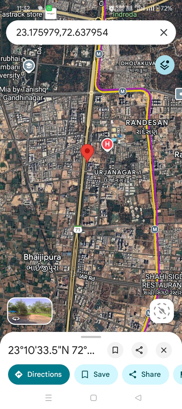 JR1083 - ગાંધીનગર કુડાસણ મેઈન રોડ પર 28000 વાર FP (ફાઈનલ પ્લૉટ) વેચાણ માટે...